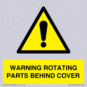 WARNING ROTATING PARTS BEHIND COVER
